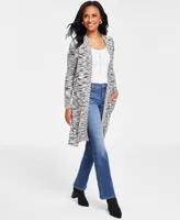I.n.c. International Concepts Women's Ribbed Space-Dye Cardigan, Created for Macy's