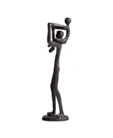 Danya B Proud Father Holding Child on Shoulders Contemporary Iron Sculpture Statue