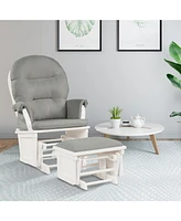 Baby Nursery Relax Rocker Rocking Chair Glider &Ottoman Set w/Cushion