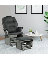 Costway Baby Nursery Relax Rocker Rocking Chair Glider & Ottoman Set w/Cushion