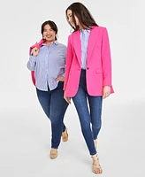 On 34th Women's Solid One-Button Boyfriend Blazer, Created for Macy's