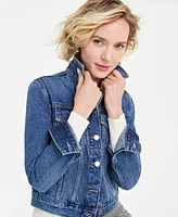 On 34th Women's Classic Denim Trucker Jacket, Created for Macy's