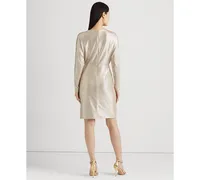 Lauren Ralph Women's Metallic Stretch Knit Cocktail Dress