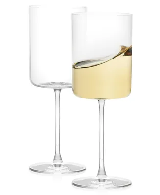 JoyJolt Claire White Wine Glasses, Set of 2