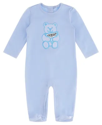 Guess Baby Boys or Girls Footed One Piece with Embroidered Logo