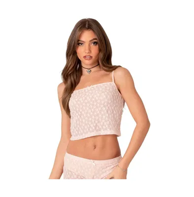 Women's Lace Tank Top With Cf Bow