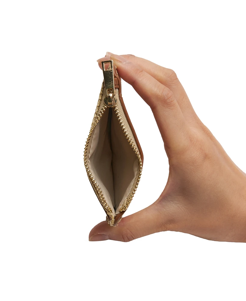 Like Dreams Tanta Straw Faux Leather Mini Card Wallet