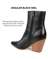 Journee Signature Women's Hydra Angular Stacked Heel Booties