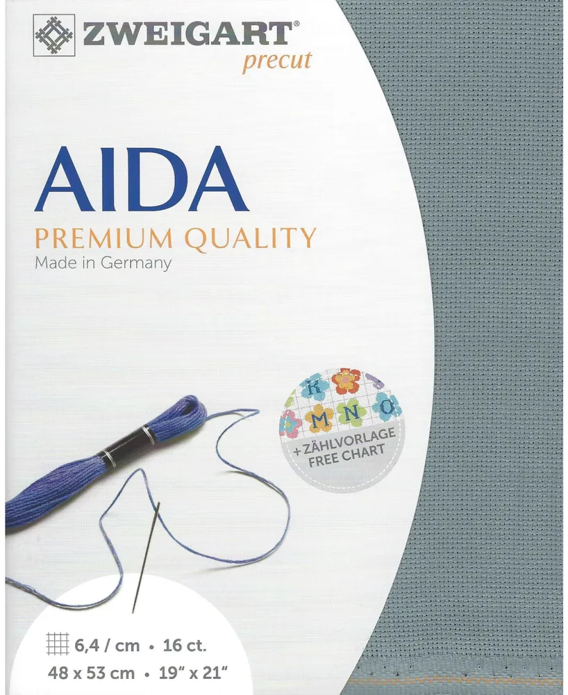 Zweigart Precut Needlework Fabric Aida 16 count Misty Blue 3251/594