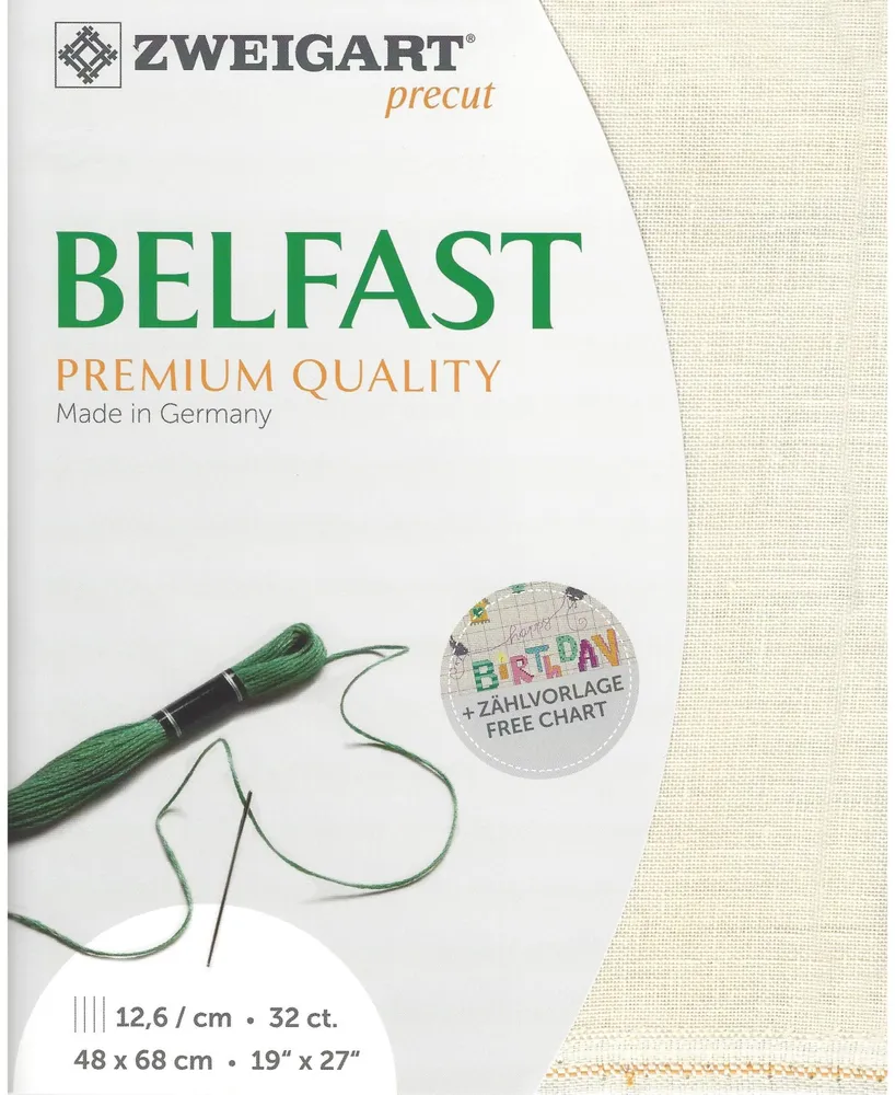 Precut Needlework Fabric Zweigart Belfast 32 count Soft Ivory 3609/99