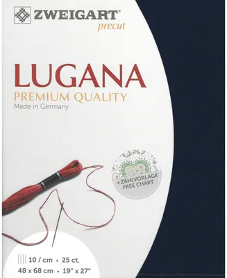 Zweigart Precut Needlework Fabric Lugana 25 count Navy Blue 3835/589