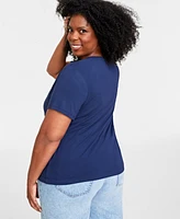 On 34th Trendy Plus Size Modal V-Neck T-Shirt, Created for Macy's