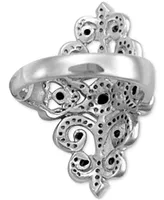 Black & White Diamond Statement Ring (1 ct. t.w.) Sterling Silver
