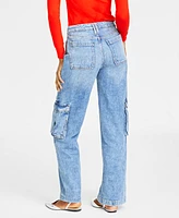 On 34th Women's Light Wash High Rise Utility Cargo Jeans, 0-26W, Created for Macy's