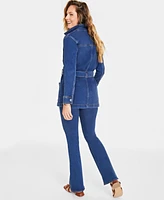 On 34th Women's Belted Denim Wrap Jacket, Created for Macy's