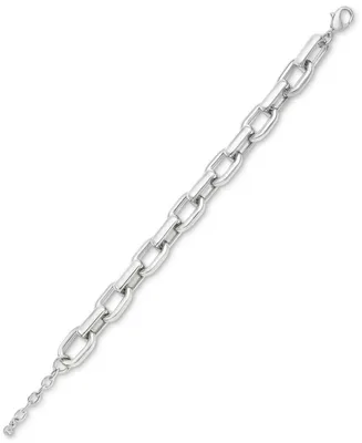 On 34th Silver-Tone Chain Link Bracelet, 7" + 1" extender, Created for Macy's