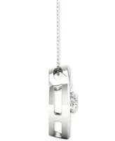 Diamond Orbital Halo Pendant Necklace (1/3 ct. t.w.) in 10k White Gold, 16" + 2" extender