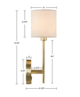 510 Design Conway Metal Wall Sconce with Cylinder Shade, Set Of 2