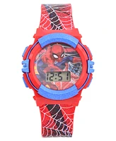 Accutime Kids Marvel Spiderman Red Silicone Strap Watch and Flashlight 39mm Set