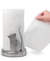 Meow Small Size Paper Towel Holder - Silver