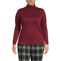 Lands' End Plus Supima Cotton Fitted Long Sleeve Turtleneck