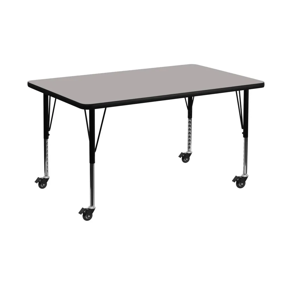 Emma+Oliver Mobile 36X72 Rectangle Hp Laminate Preschool Activity Table