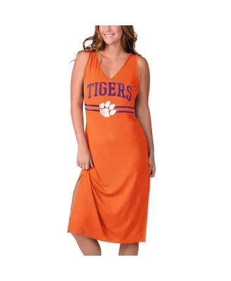 Women's G-iii 4Her by Carl Banks Orange Clemson Tigers Training V-Neck Maxi Dress