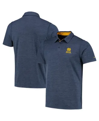 Men's Columbia Navy Notre Dame Fighting Irish Tech Trail Omni-Shade Polo Shirt