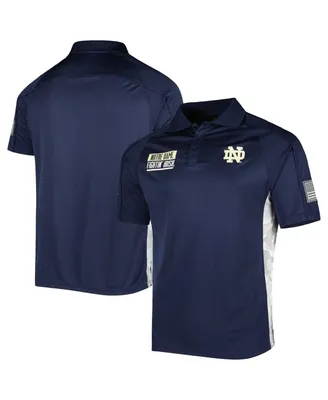 Men's Colosseum Navy Notre Dame Fighting Irish Oht Military-Inspired Appreciation Snow Camo Polo Shirt