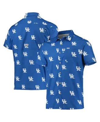 Men's Columbia Royal Kentucky Wildcats Super Slack Tide Omni-Shade Button-Up Shirt