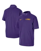 Men's Nike Purple Lsu Tigers Coaches Quarter-Zip Short Sleeve Jacket