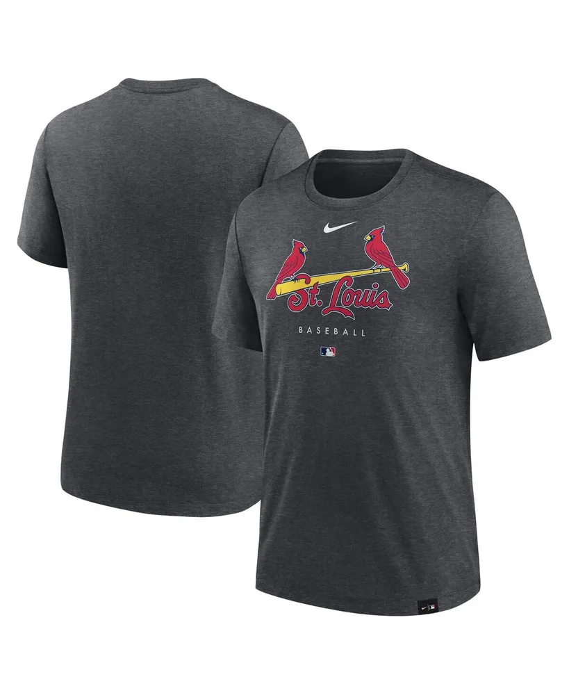 Men's Nike Heather Charcoal St. Louis Cardinals Authentic Collection Early Work Tri-Blend Performance T-shirt