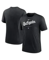 Men's Nike Heather Black Los Angeles Dodgers Authentic Collection Early Work Tri-Blend Performance T-shirt