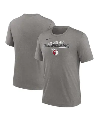 Men's Nike Heather Charcoal Cleveland Guardians We Are All Tri-Blend T-shirt