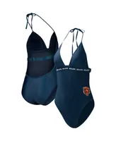 Women's G-iii 4Her by Carl Banks Navy Chicago Bears Full Count One-Piece Swimsuit