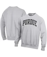 Men's Champion Heathered Gray Purdue Boilermakers Arch Reverse Weave Pullover Sweatshirt