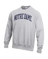 Men's Champion Heathered Gray Notre Dame Fighting Irish Arch Reverse Weave Pullover Sweatshirt