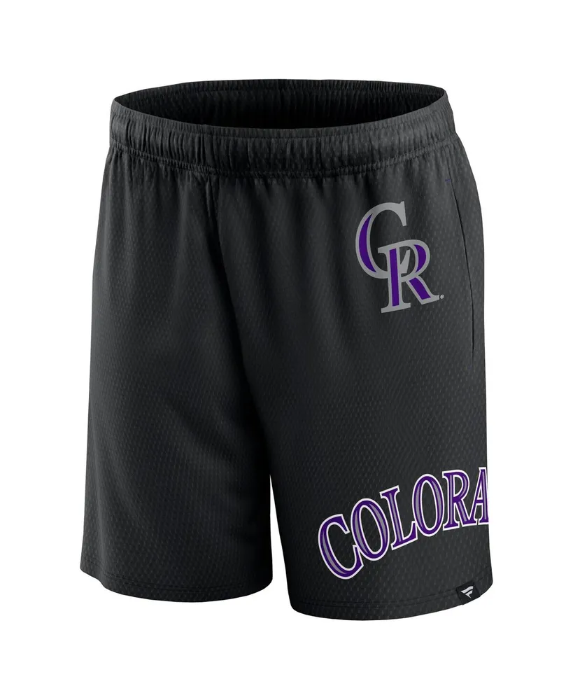 Men's Fanatics Black Colorado Rockies Clincher Mesh Shorts