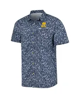 Men's Columbia Navy Notre Dame Fighting Irish Super Slack Tide Omni-Shade Team Button-Up Shirt