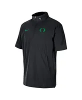 Men's Nike Black Oregon Ducks Coaches Half-Zip Short Sleeve Jacket