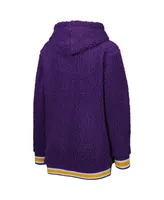 Women's G-iii 4Her by Carl Banks Purple Lsu Tigers Game Over Sherpa Pullover Hoodie