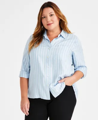 Style & Co Plus Perfect Shine Shirt, Created for Macy's