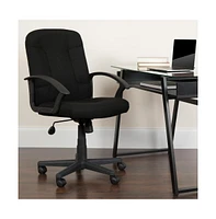 Emma+Oliver Mid-Back Fabric Executive Swivel Office Chair With Nylon Arms