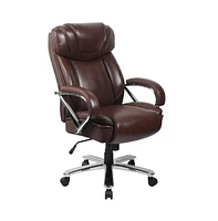 Emma+Oliver 500 Lb. Big & Tall Leathersoft Executive Ergonomic Office Chair With Wide Seat