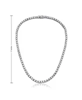 Rachel Glauber White Gold Plated Cubic Zirconia 3MM Tennis Necklace