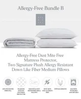 Ella Jayne Signature Plush Allergy Free Bedding Bundle Which Includes 2 Medium Pillows Mattress Pad Collection