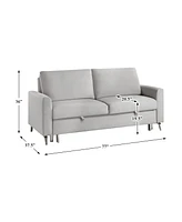 White Label Aragon 77" Convertible Studio Sofa with Pull-Out Bed