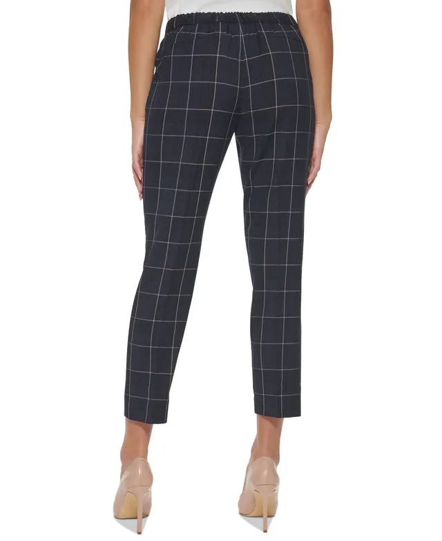 Tommy Hilfiger Women's Plaid Pull-On Mid-Rise Pants - Macy's