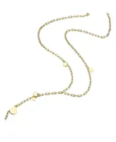 Rachel Glauber 14K Gold Plated "Y" Paperclip Necklace