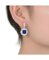 Rachel Glauber White Gold Plated Cubic Zirconia Accent Dangle Earrings